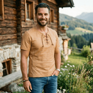 Leder T-Shirt Männer